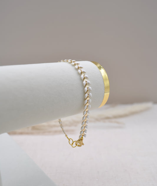 14K Gold Plated Feather Chain Bracelet